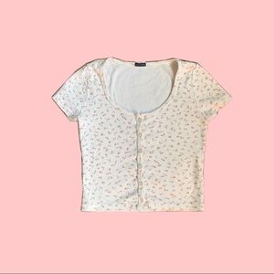 brandy melville floral zelly top